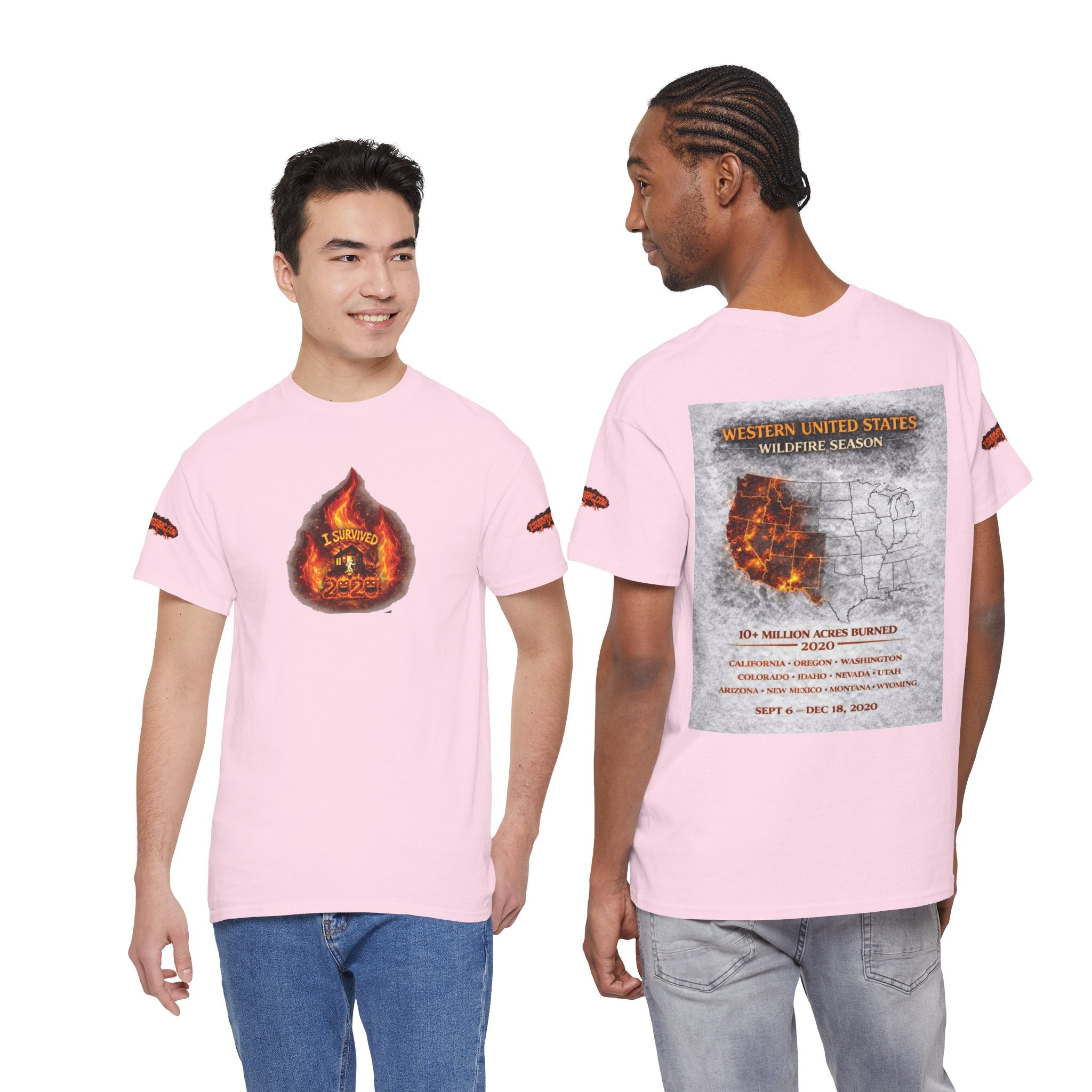 I Survived 2020 —  WILDFIRES S2:E4: Director's Cut Special Edition "Western U.S. Wildfire Season" Memorial Unisex Heavy Cotton Tee