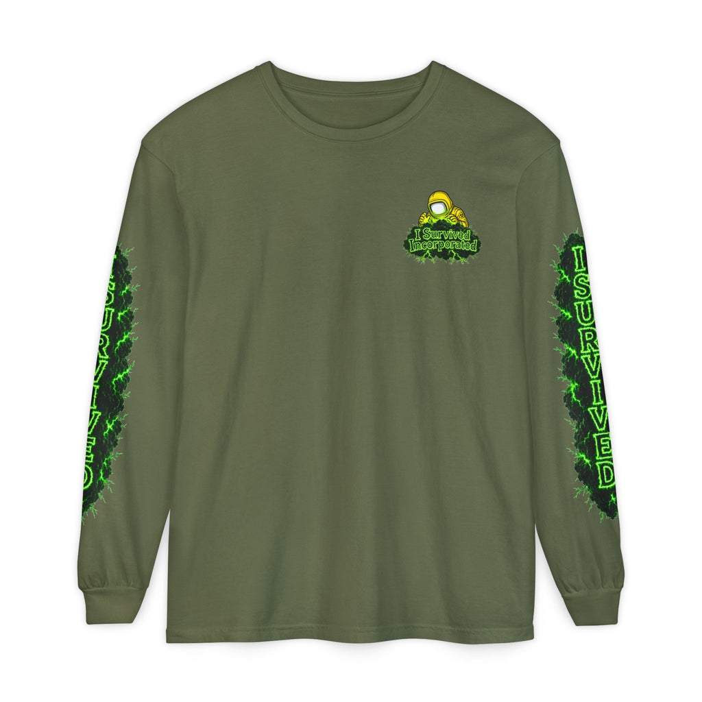 I Survived 2020 — "Please Stand By" Test Pattern Toxic Signal Tee Special Edition Summer Premiere Unisex Garment-Dyed Long Sleeve T-Shirt