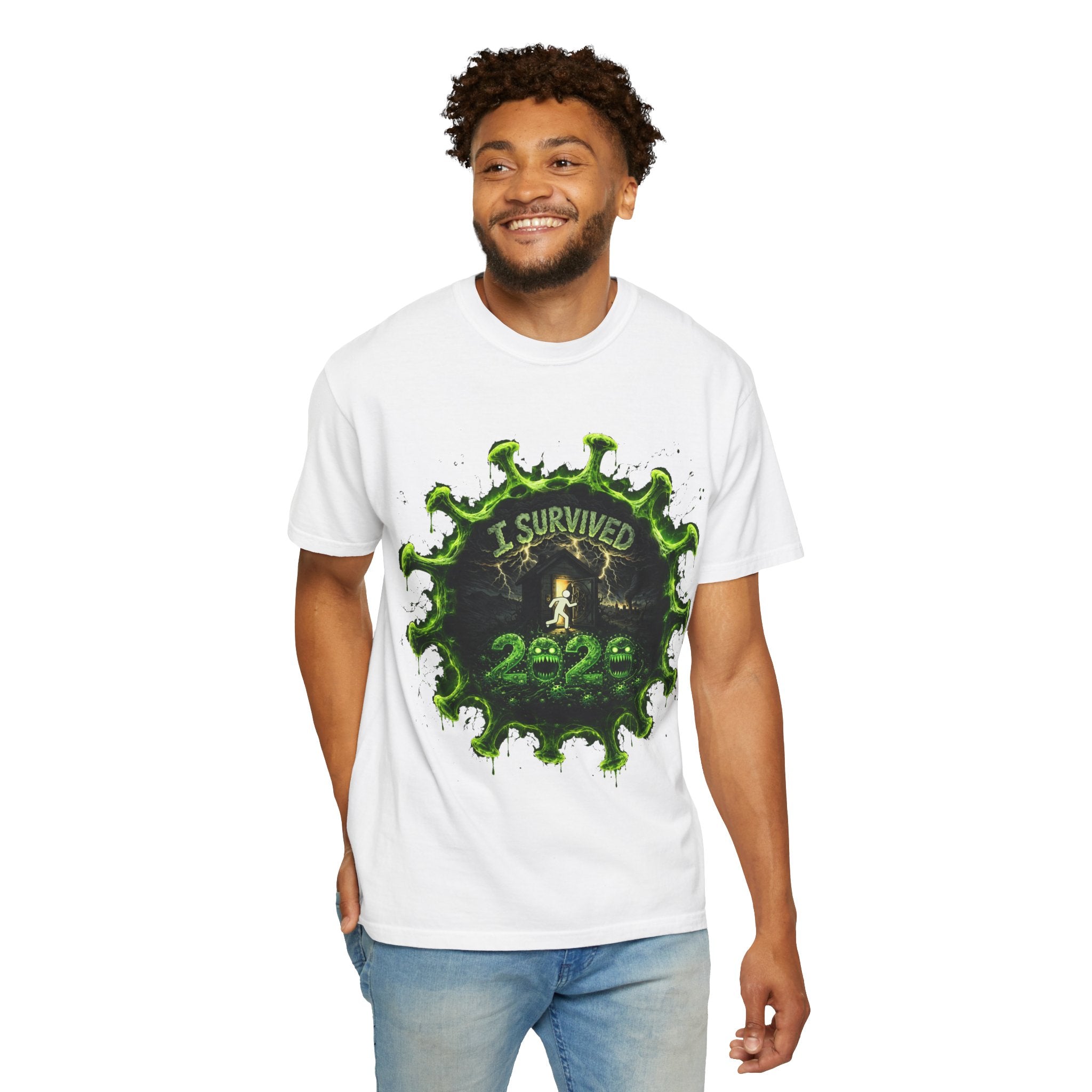 I Survived 2020 — Director's Cut S1:E4 "Mask Madness Mayhem Moment" | Pandemic Edition Unisex Garment-Dyed T-shirt