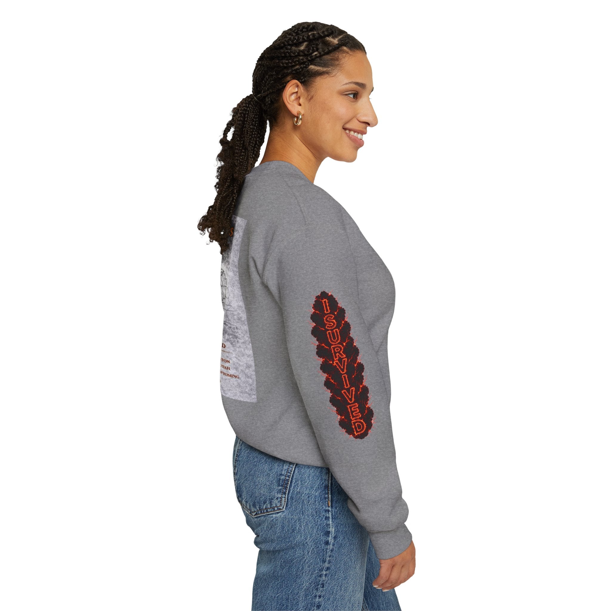 I Survived 2020 — WILDFIRES S2:E4: Director's Cut "Western U.S. Wildfire Season" Memorial Unisex Heavy Blend™ Crewneck Sweatshirt