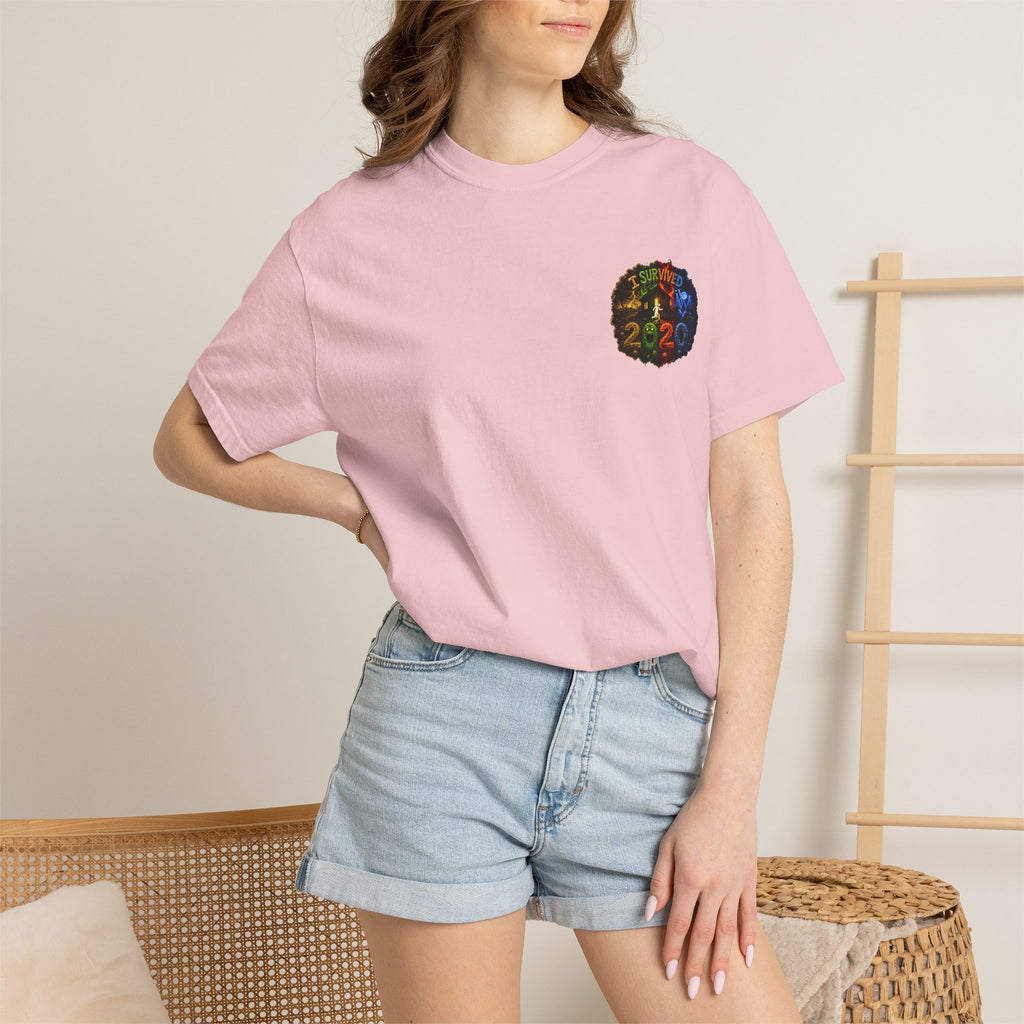 I Survived 2020 — "No Signal" Test Pattern Tee Alien Broadcast Finale Summer Premiere Unisex Garment-Dyed T-shirt