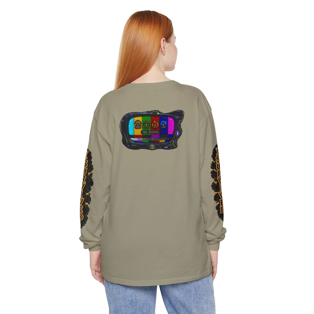 I Survived 2020 — "No Signal" Test Pattern Tee Special Edition Alien Broadcast Finale Summer Premiere Unisex Garment-Dyed Long Sleeve T-Shirt