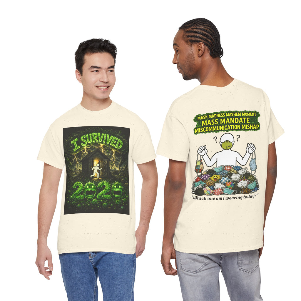 Sobreviví al 2020 — T1:E4 "Caos en Mascarillas: Un Momento de Locura" | Camiseta Unisex de Algodón Grueso Edición Pandemia (EDICIÓN ESPECIAL)