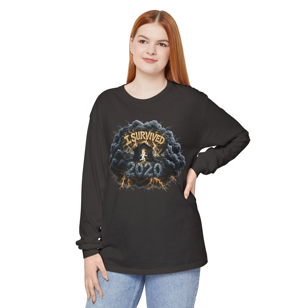 I Survived 2020 — Director's Cut Original Design Teaser Tee | Season 1 Premiere Drop Unisex Garment-Dyed Long Sleeve T-Shirt