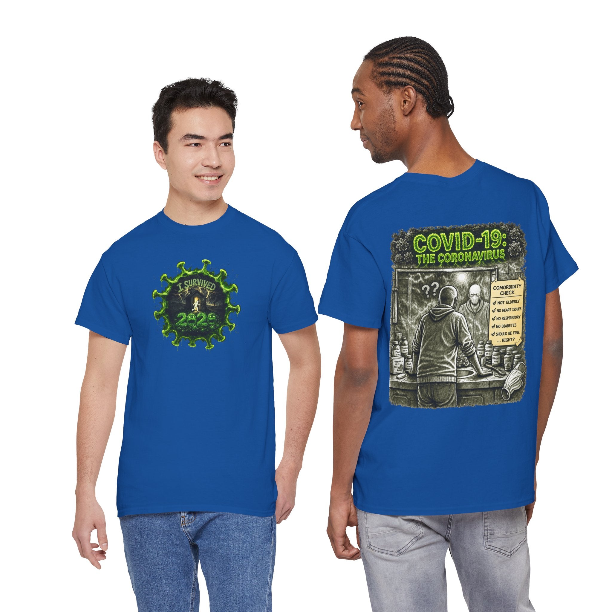 I Survived 2020 — PANDEMIC S1:E1: Director's Cut "COVID-19: The Coronavirus" Unisex Heavy Cotton Tee