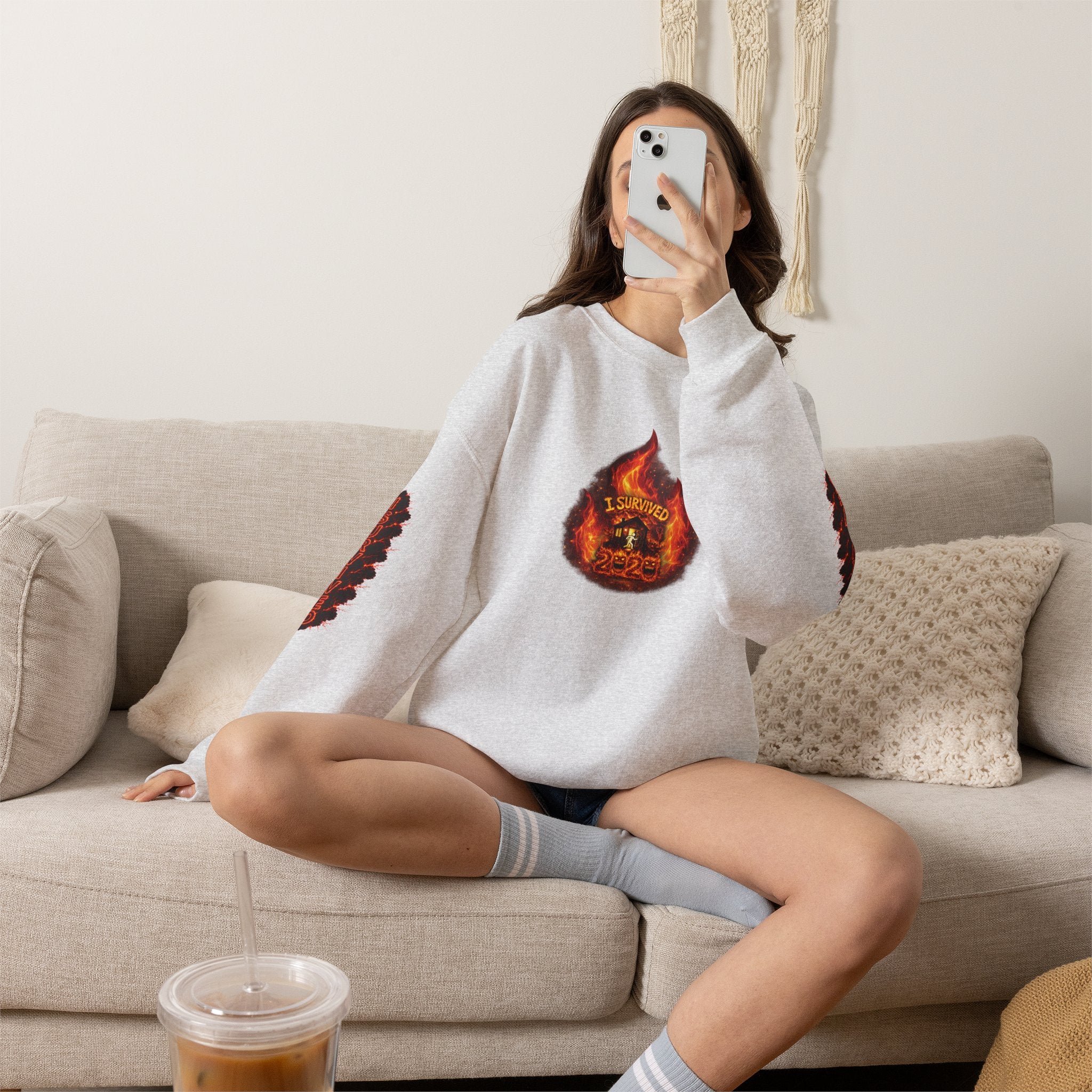 I Survived 2020 — WILDFIRES S2:E4: Director's Cut "Western U.S. Wildfire Season" Memorial Unisex Heavy Blend™ Crewneck Sweatshirt