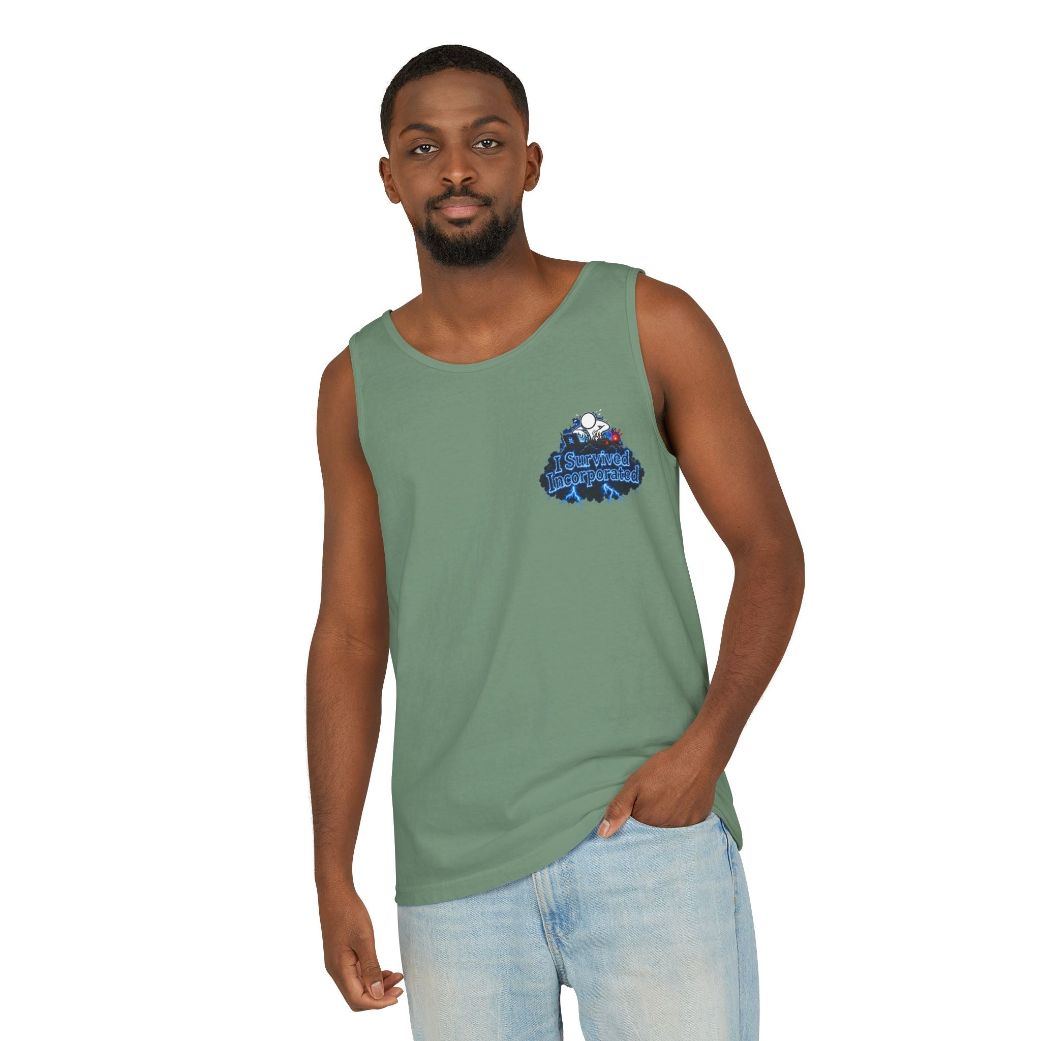 I Survived 2020 — "Please Stand By" Test Pattern Tee Lockdown Special Edition Summer Exclusive Unisex Garment-Dyed Tank Top