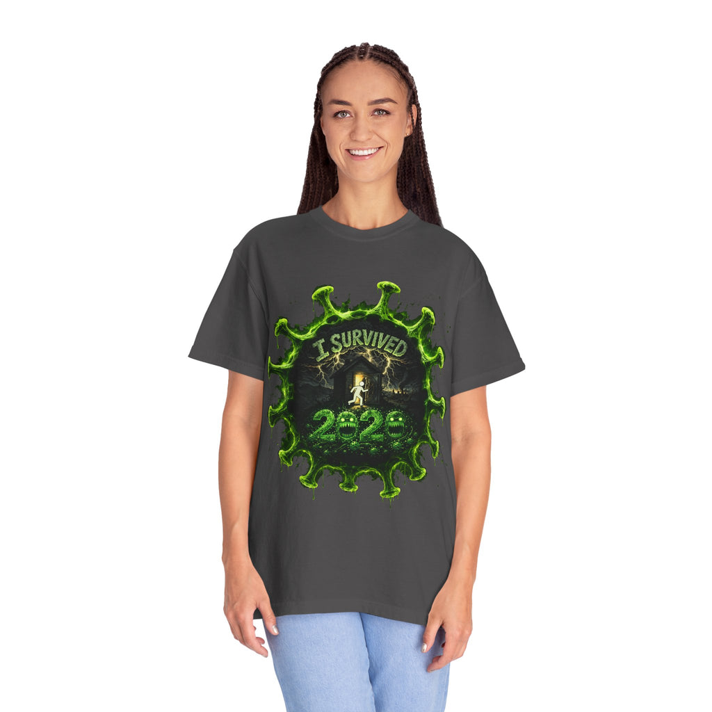 I Survived 2020 — Director's Cut S1:E4 "Mask Madness Mayhem Moment" | Pandemic Edition Unisex Garment-Dyed T-shirt