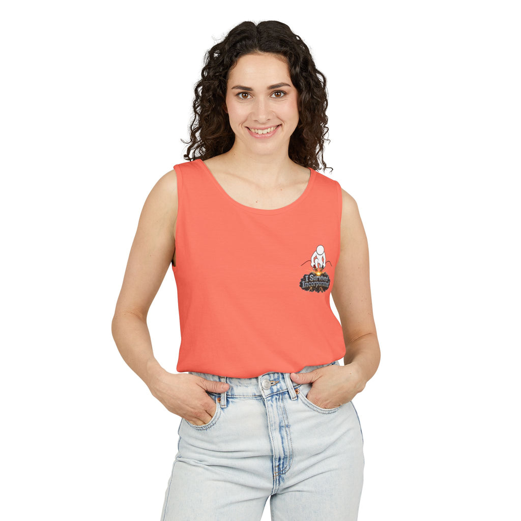 I Survived 2020 — "Please Stand By" Test Pattern Tee Summer Premier  Unisex Garment-Dyed Tank Top