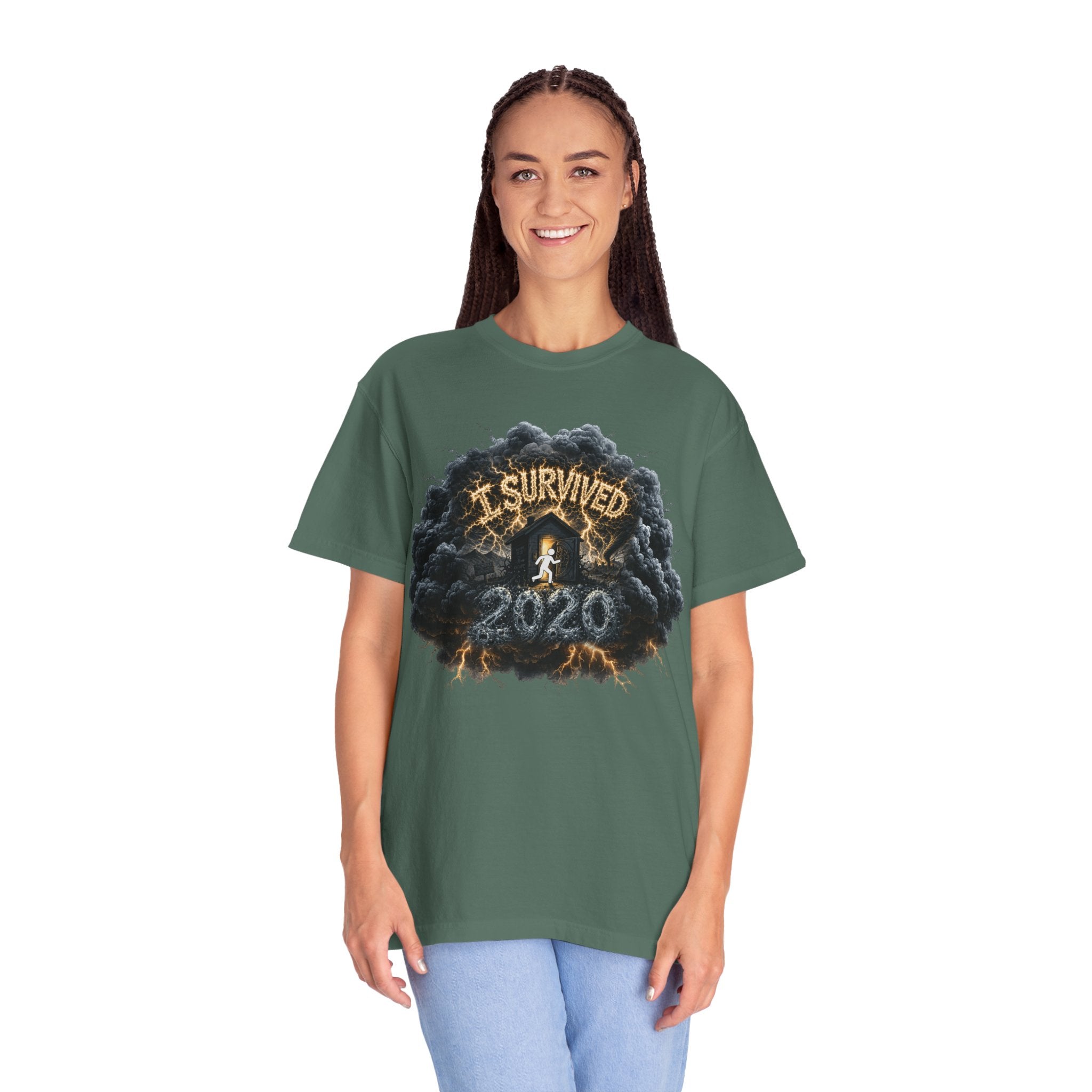 I Survived 2020 — Original Design Teaser Tee | Season 1 Premiere Drop Unisex Garment-Dyed T-shirt