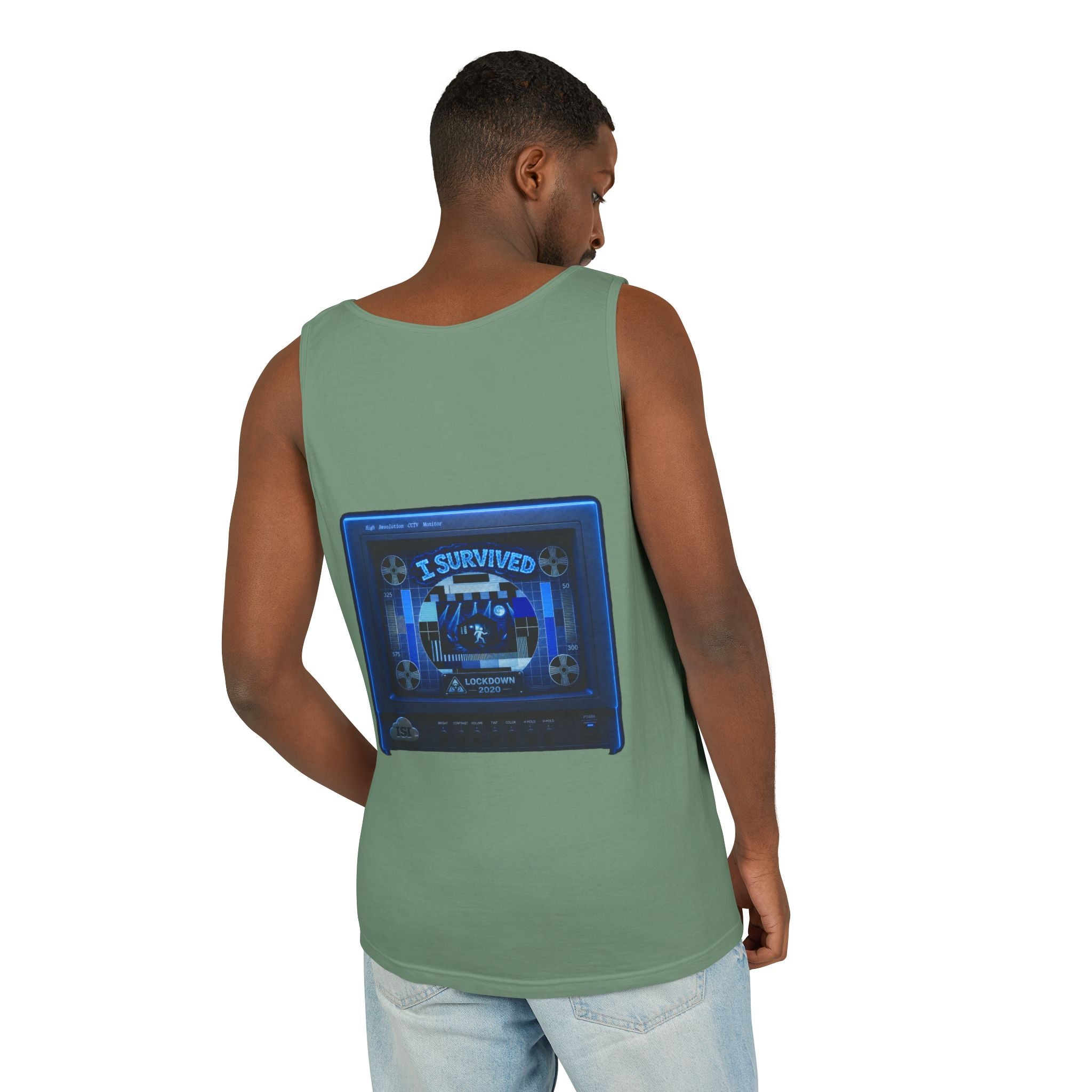 I Survived 2020 — "Please Stand By" Test Pattern Tee Lockdown Special Edition Summer Exclusive Unisex Garment-Dyed Tank Top