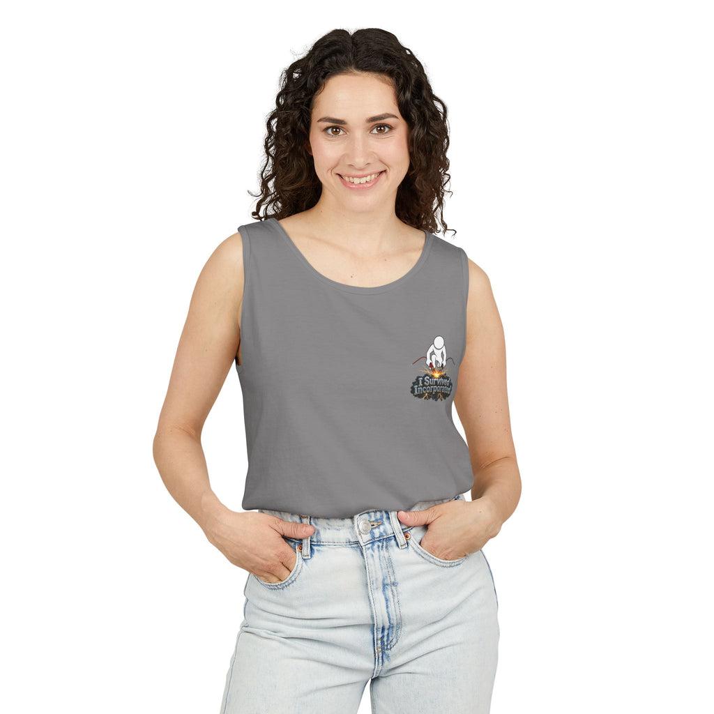 I Survived 2020 — "Please Stand By" Test Pattern Tee Summer Premier  Unisex Garment-Dyed Tank Top