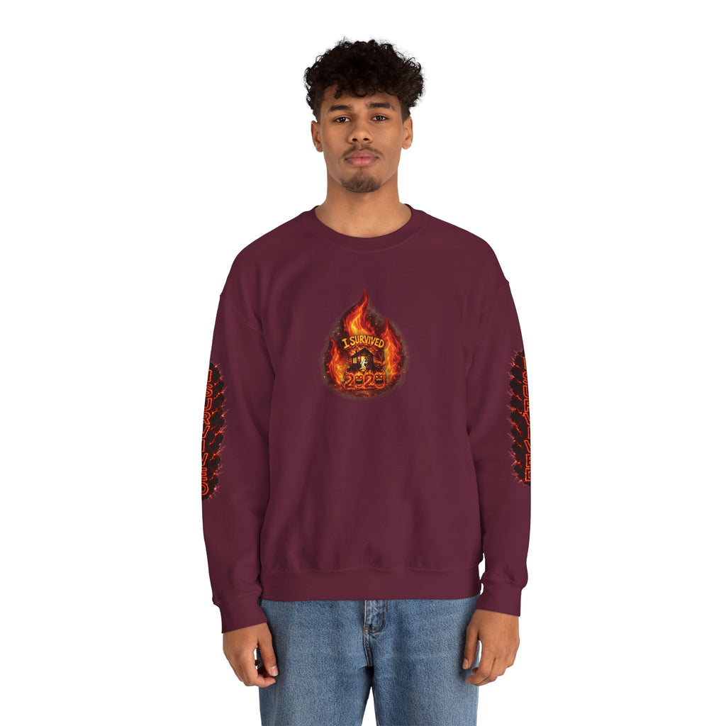 I Survived 2020 — WILDFIRES S2:E1: Director's Cut "Berry Creek" Memorial Unisex Heavy Blend™ Crewneck Sweatshirt