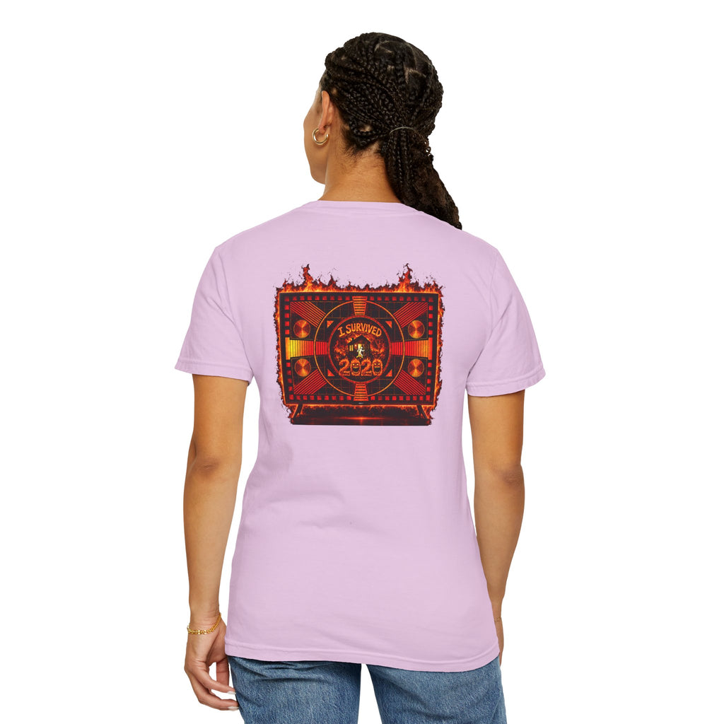 I Survived 2020 — "Please Stand By" Test Pattern Tee Wildfire Signal Edition Summer Premiere Unisex Garment-Dyed T-shirt