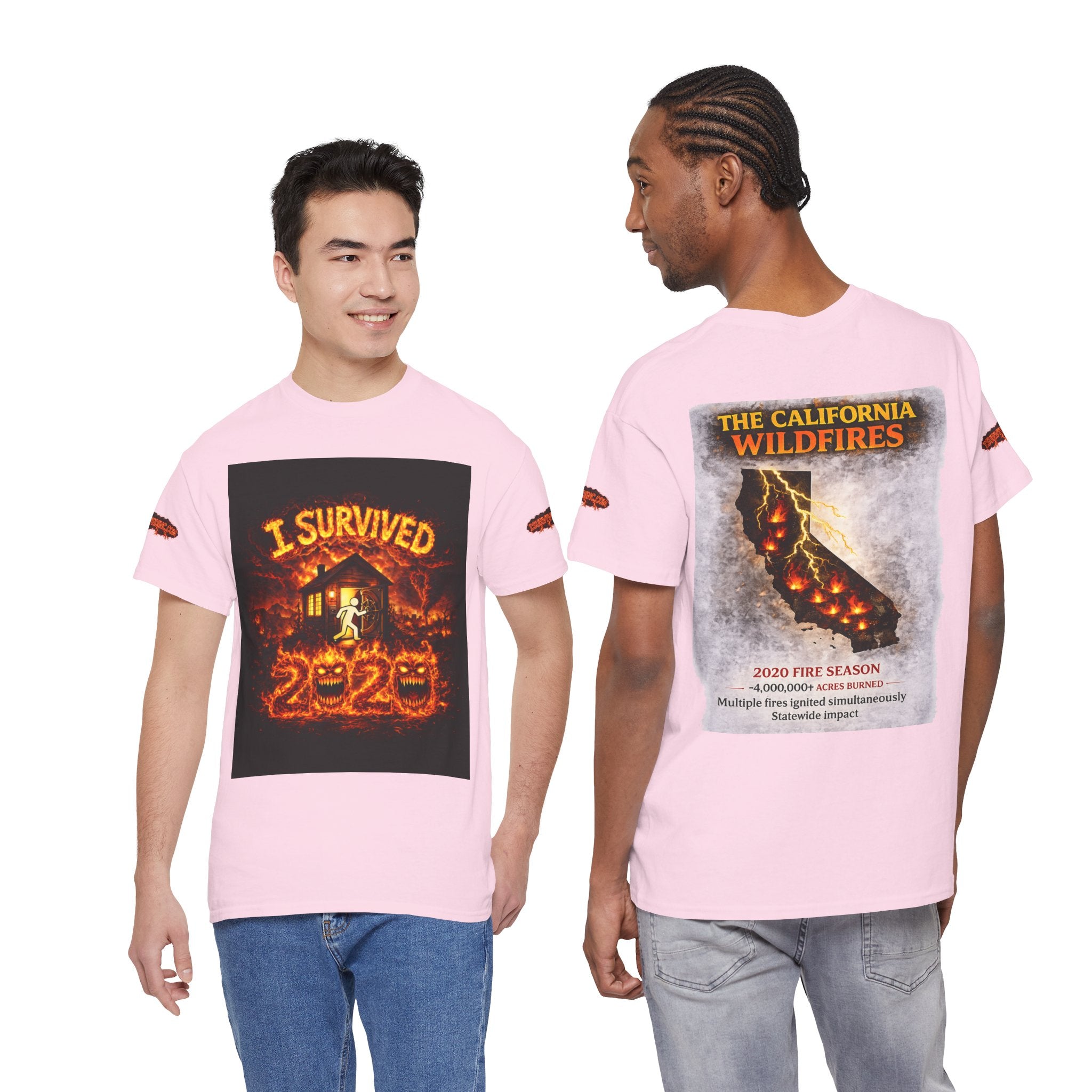 I Survived 2020 — WILDFIRES S2:E3: Special Edition "The California Wildfires" Memorial Unisex Heavy Cotton Tee
