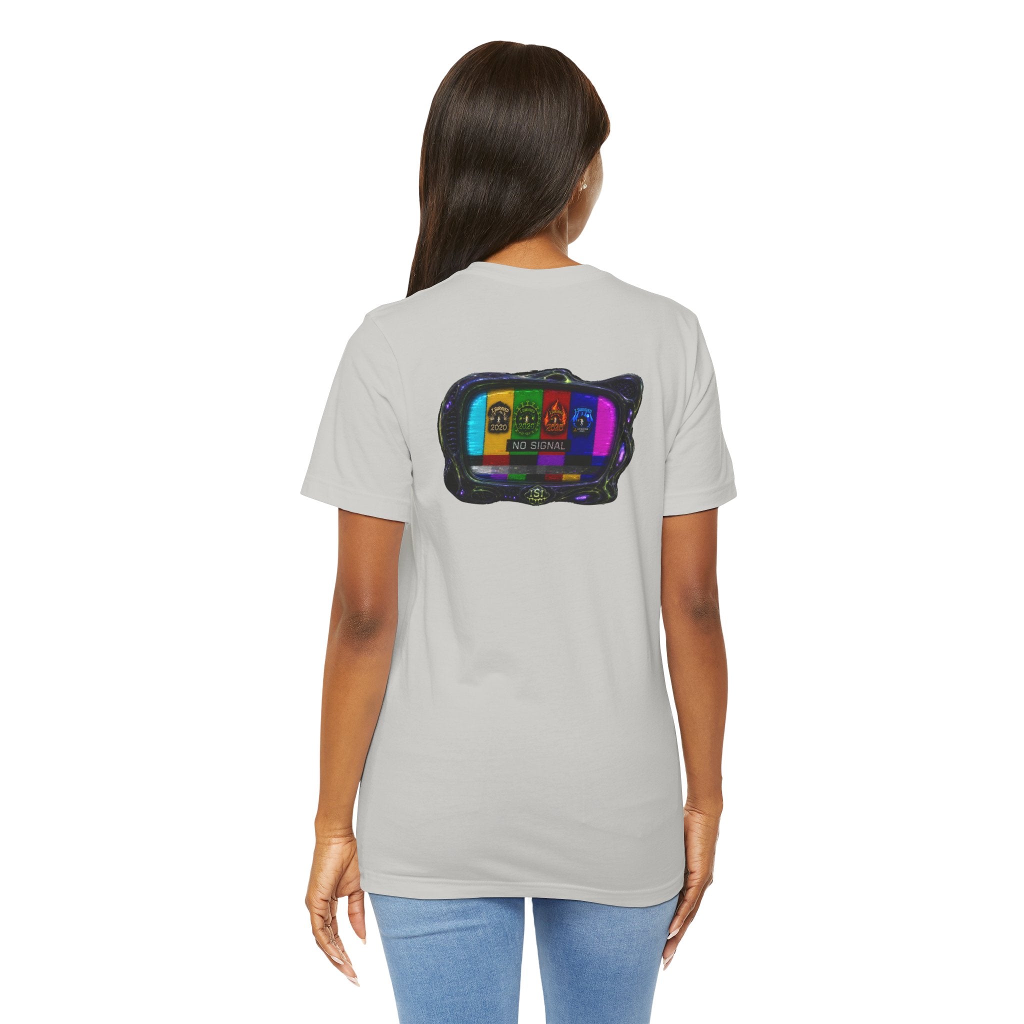 I Survived 2020 — "No Signal" Test Pattern Tee Alien Broadcast Finale Summer Premiere Unisex Jersey Short Sleeve Tee