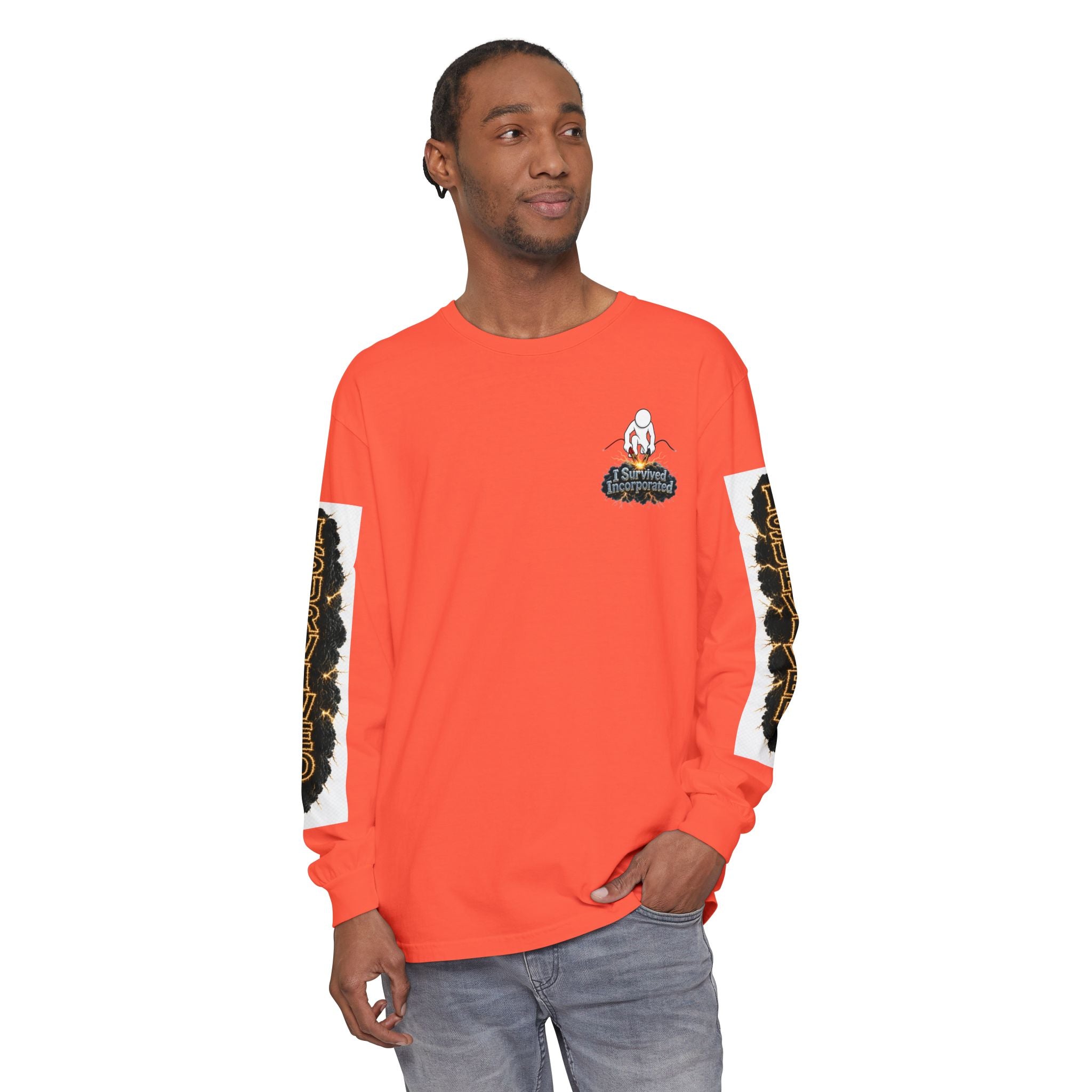 I Survived 2020 — "Please Stand By" Test Pattern Tee Special Edition Summer Premier Unisex Garment-Dyed Long Sleeve T-Shirt