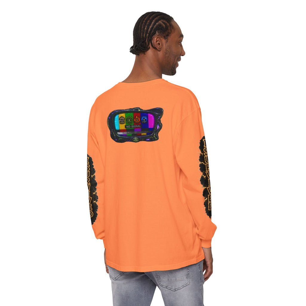 I Survived 2020 — "No Signal" Test Pattern Tee Special Edition Alien Broadcast Finale Summer Premiere Unisex Garment-Dyed Long Sleeve T-Shirt